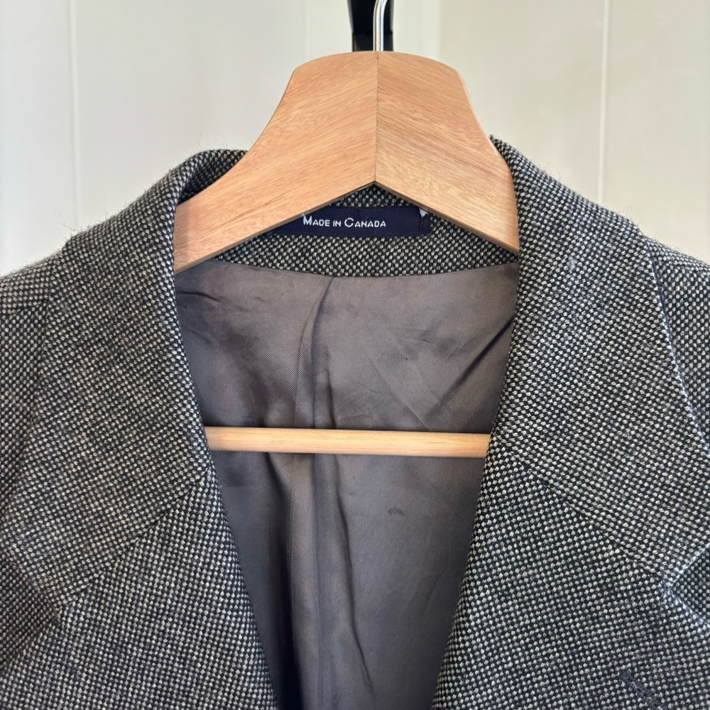 Vtg Chaps Ralph Lauren Gray Lambswool Birdseye 3 Button Sport Coat Mens 42T